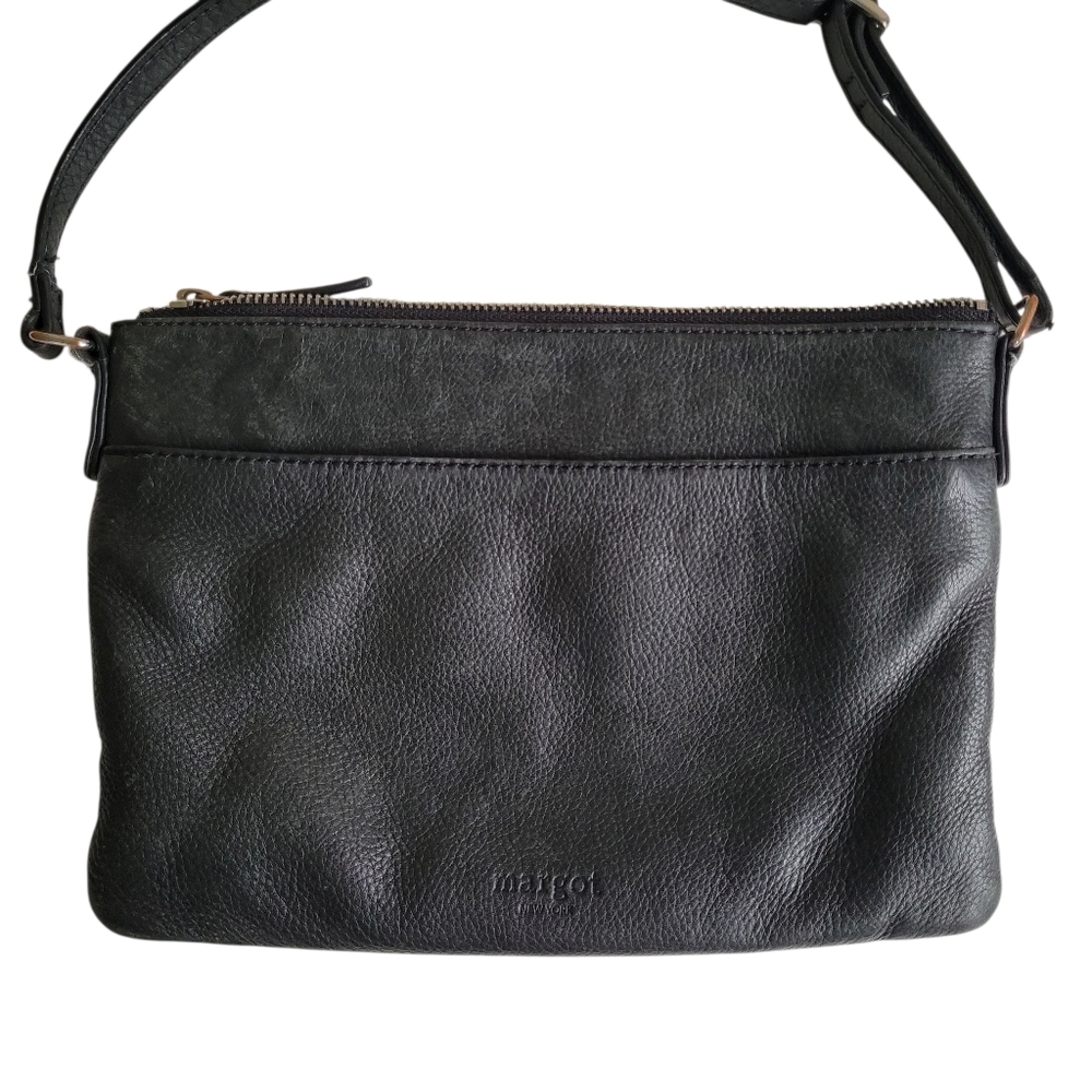 Margot Leather Crossbody Bag Purse Black - Picture 2 of 6
